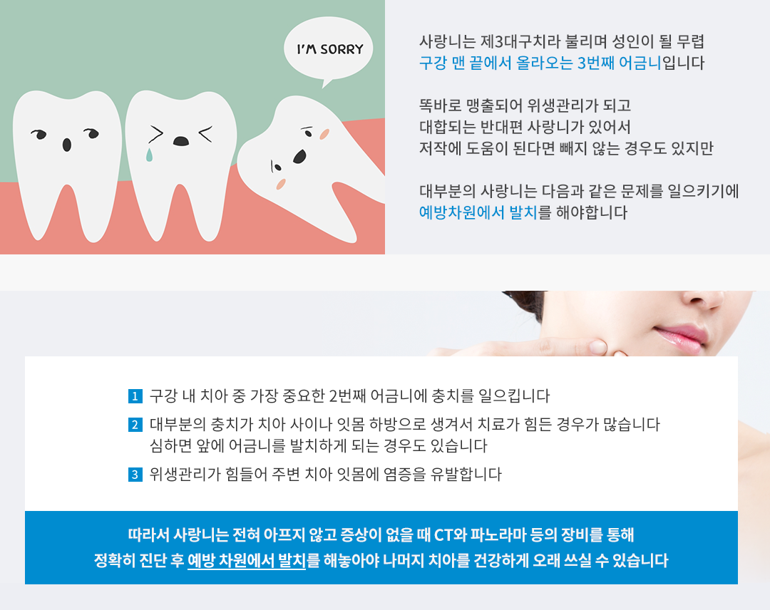 사랑니를 발치해야되는 이유